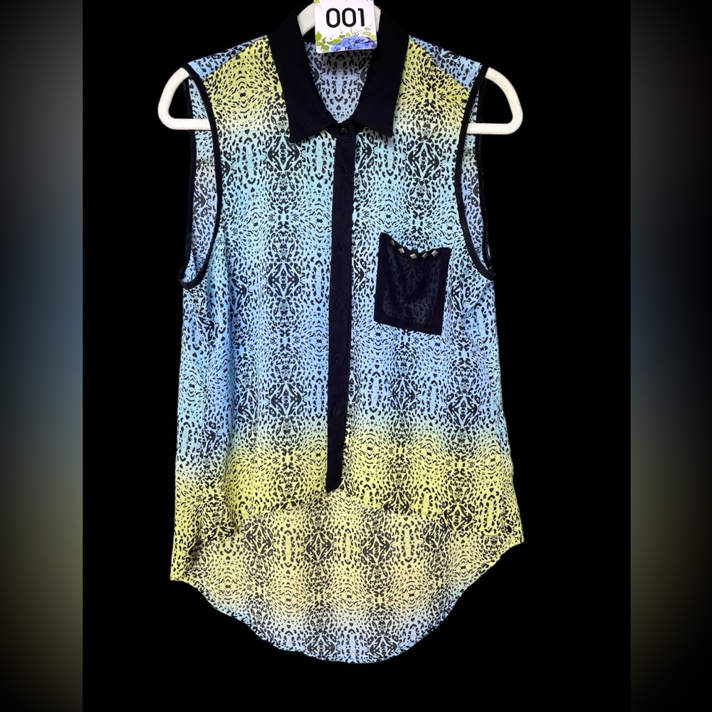 Bongo Sheer Animal Print Size Large Tank Top